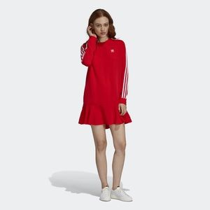 Adidas red drop waist dress